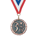 2" XR Series 3rd Place Medals on 7/8" Neck Ribbons